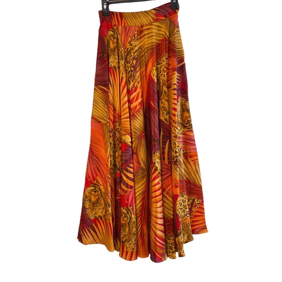 Vintage Dresses & Skirts - Vintage Leopard Print Maxi Skirt 100% Silk Linda Allard for Ellen Tracy Size 4